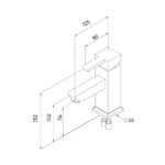 Miscelatore bagno Quadra lavabo cromato - immagine 3