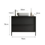 Mobile bagno Adam79 con 2 cassetti nero frassinato - immagine 5