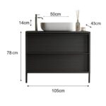 Mobile bagno Adam105 con 2 cassetti nero frassinato - immagine 6