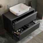 Mobile bagno Adam79 con 2 cassetti nero frassinato - immagine 2