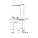 Mobile bagno Bolsena 105 con specchio - immagine 3