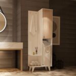 Mobile bagno Kuban bianco rovere 64x30x178