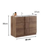 Mobile bagno Salemi60 3 cassetti rovere mercure - immagine 2