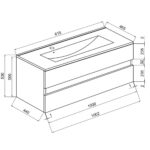 Mobile bagno sospeso Bracciano rovere bianco 102x46,5x53 H - immagine 2