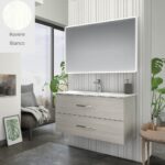 Mobile bagno sospeso Bracciano rovere bianco 102x46,5x53 H