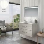 Mobile bagno sospeso Bracciano rovere bianco 81,5x46,5x53 H