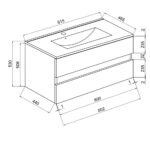 Mobile bagno sospeso Bracciano rovere fumo 81,5x46,5x53 H - immagine 2