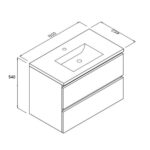 Mobile bagno sospeso Carezza bianco lucido 80x46x54 H - immagine 2