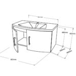 Mobile bagno sospeso Iseo bianco rovere 81x48x42 - immagine 2