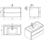 Mobile bagno sospeso Lesina bianco lucido 90x48x55 - immagine 2