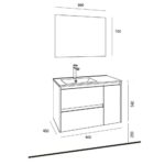 Mobile bagno sospeso Resia bianco larice 90x46x54 H - immagine 2