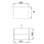 Mobile bagno sospeso Tovel bianco lucido 80x46x54 H - immagine 2