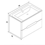 Mobile bagno sospeso Varano grigio chiaro 90x48x55 - immagine 2