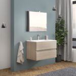 Mobile bagno Trasimeno rovere fumo con specchio