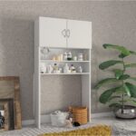 Mobile Coprilavatrice con ante e ripiani bianco - immagine 2