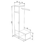 Mobile da ingresso Krell rovere bianco 82x36x165h - immagine 2