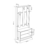 Mobile ingresso Chester noce 90x36x180 - immagine 3