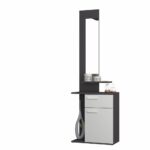 Mobile ingresso con specchio Lost bianco ghisa - immagine 2