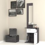 Mobile ingresso con specchio Lost bianco ghisa - immagine 3