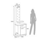 Mobile ingresso con specchio Lost bianco rovere - immagine 3