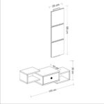 Mobile ingresso da parete Dorado nero lucido con specchio - immagine 5