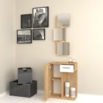 Mobile ingresso Lion con specchi anta e cassetto rovere bianco - immagine 2