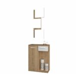 Mobile ingresso Lion con specchi anta e cassetto rovere bianco - immagine 4