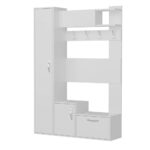 Mobile ingresso Seina bianco con scarpiere e appendiabiti - immagine 4