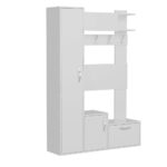 Mobile ingresso Seina bianco con scarpiere e appendiabiti - immagine 6