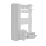 Mobile ingresso Seina bianco con scarpiere e appendiabiti - immagine 7