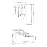 Mobile ingresso Vesty rovere oak con scarpiera e specchio - immagine 4