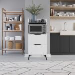 Mobile multiuso Gorki con cassetti bianco e ripiano retro grey - immagine 3