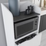 Mobile multiuso Gorki con cassetti bianco e ripiano retro grey - immagine 5