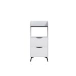 Mobile multiuso Gorki con cassetti bianco e ripiano retro grey - immagine 6