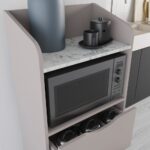 Mobile multiuso Gorki con cassetti light mocha e ripiano carrara bianco - immagine 5