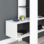 Mobile porta TV Troia bianco antracite con anta a ribalta - immagine 4