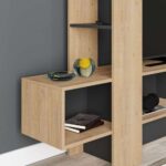 Mobile porta TV Troia rovere antracite con anta a ribalta - immagine 4