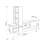 Mobile porta TV Troia rovere antracite con anta a ribalta - immagine 6