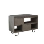 Panca scarpiera Troy retro grey con cuscino - immagine 3