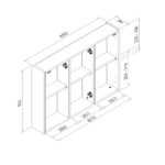Pensile bagno bianco Solo3 con 3 ante specchio - immagine 3