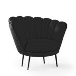 Poltrona a conchiglia Orel in nabuk grigio