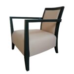 Poltrona Beta braccioli in legno ecopelle beige - immagine 2