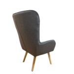 Poltrona Kuril schienale avvolgente tessuto grigio - immagine 2