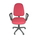 Poltrona operativa Tiger con braccioli rossa