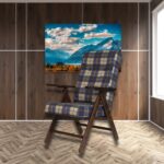 Poltrona regolabile Roma tessuto a scacchi blu - immagine 3