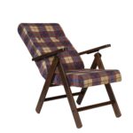 Poltrona regolabile Roma tessuto a scacchi bordeaux - immagine 2