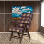 Poltrona regolabile Roma tessuto a scacchi bordeaux - immagine 3