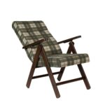 Poltrona regolabile Roma tessuto a scacchi verde - immagine 2