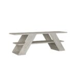 Porta TV aperto Farfalla 120 2 ripiani bianco vintage - immagine 2