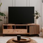 Porta TV Medan56A 2 cassetti e anta con vani a giorno rovere antracite - immagine 2